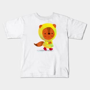 Squirrel with Raincoat Kids T-Shirt